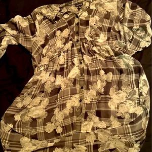 Torrid high-low sheer flannel